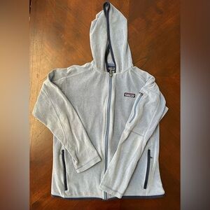 Patagonia Light Blue Fleece Zip-Up Hoodie size S